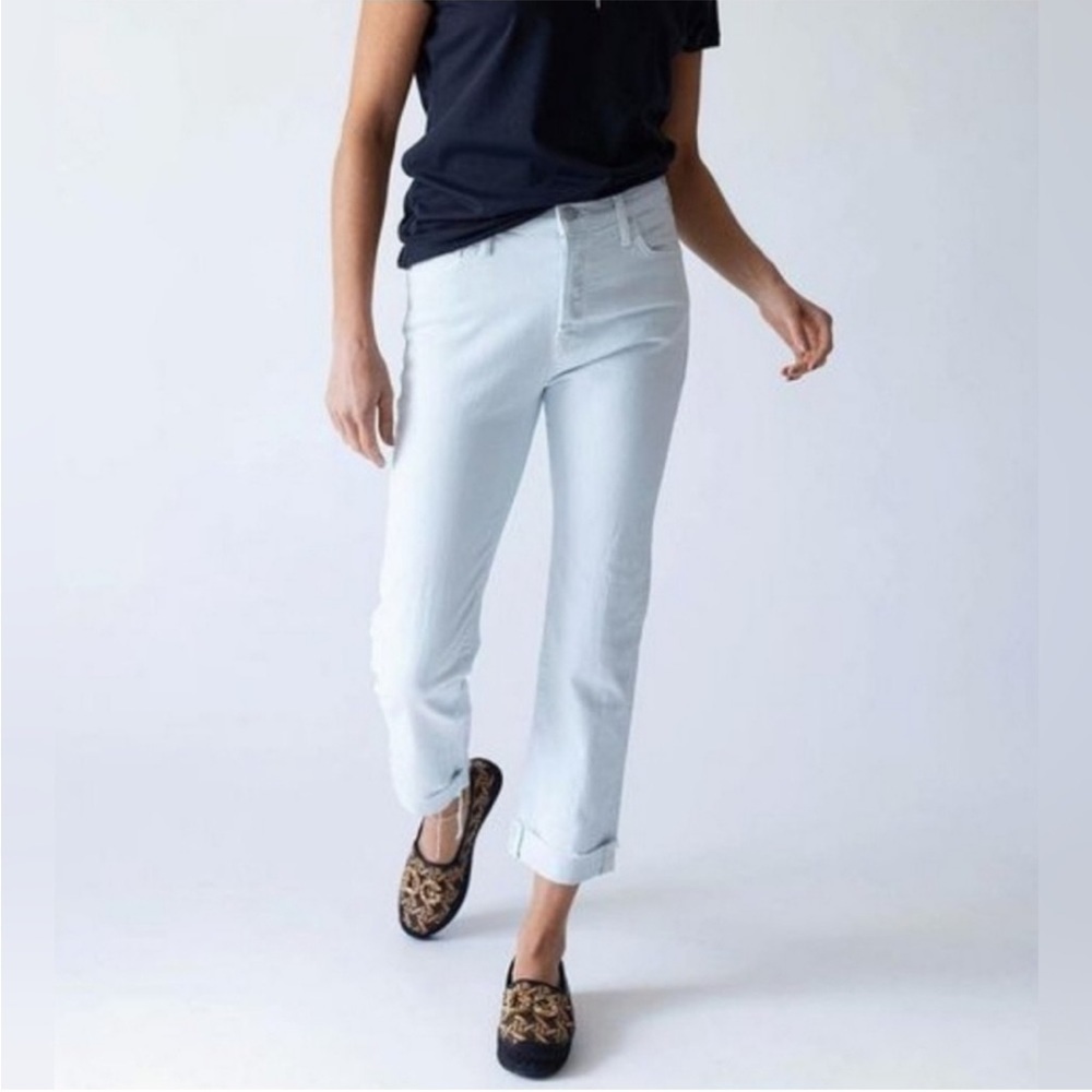MOTHER The Scrapper Cuff Ankle Fray Light Blue Boyfriend Jeans - Picture 3 of 7